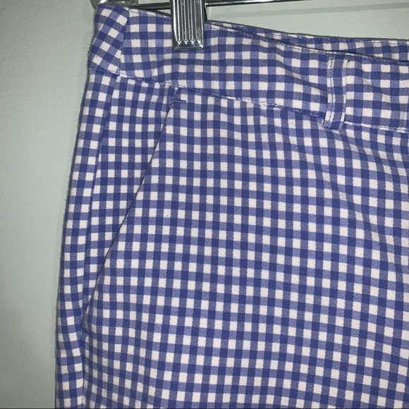 MICHAEL Michael Kors size 12 gingham blue and white cropped pants - Picture 6 of 14